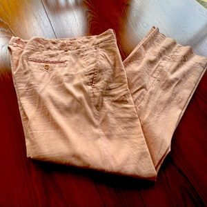 Theory linen blend pants size 10. Light salmon color.